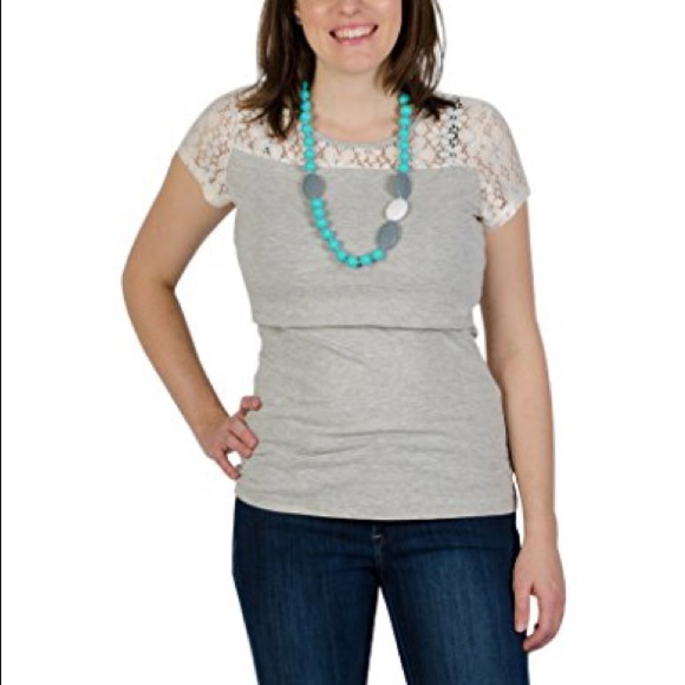 Lace Nursing Top for Breastfeeding or Pumping